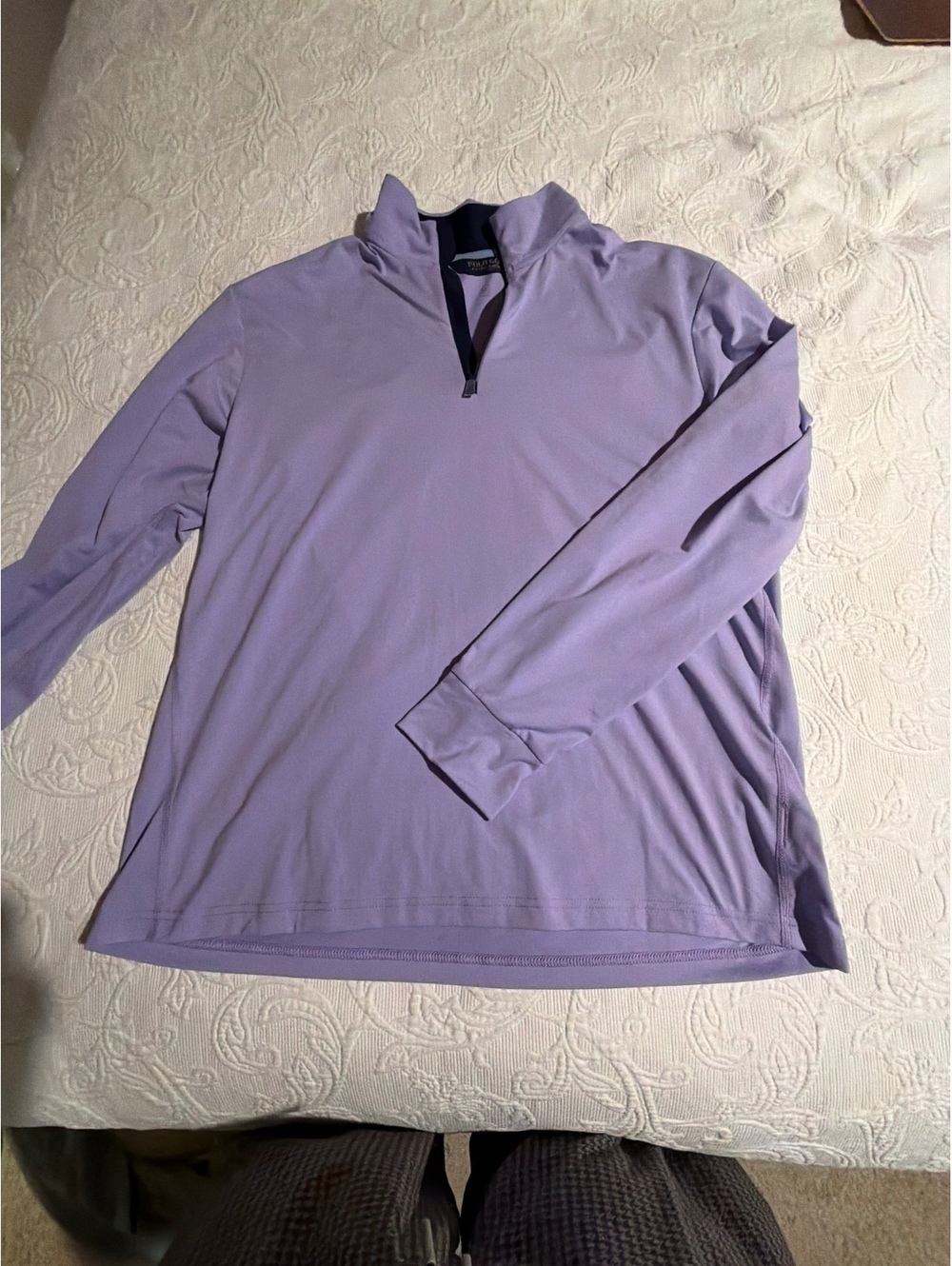 Polo Golf Ralph Lauren Lavender Long Sleeve Quarter Zip Pulv